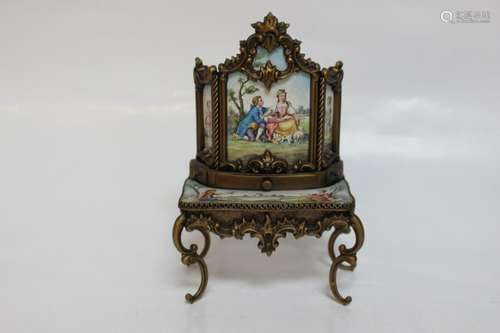 Antique Viennese Austrian Enamel Miniature Furnitu