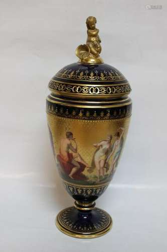 Royal Vienna Porcelain Cover Vase