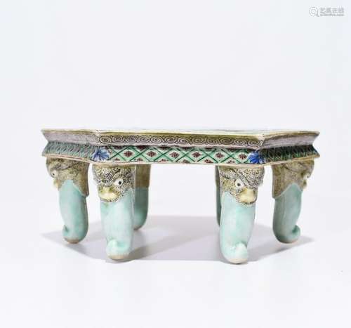 Chinese Famille Rose Porcelain Footed Stand