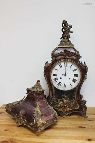 19th.C Bracket Bronze and Wood Clock