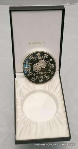 Bulgari Craps/Roulette Sterling Silver Paperweight