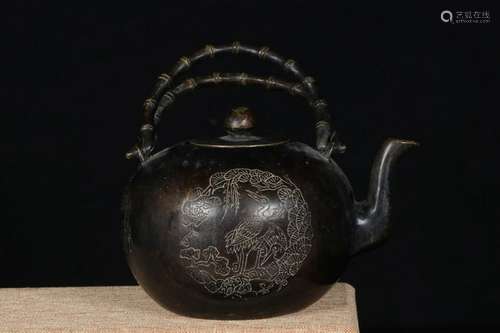 Qing Chinese Metal Teapot