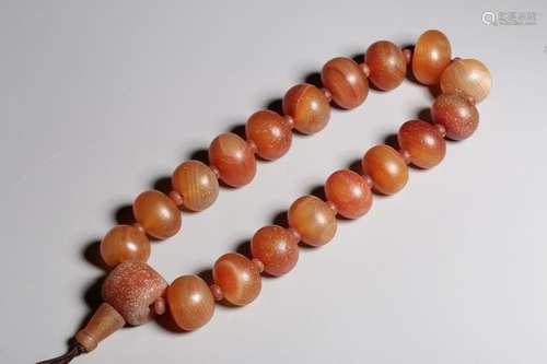 Republican Chinse Agate Beads Necklace