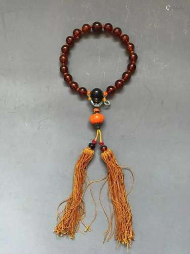 Qing Chinese Amber Beads Bracelet