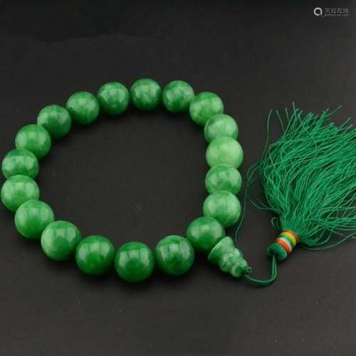 Chinese Jadeite Beads Bracelet