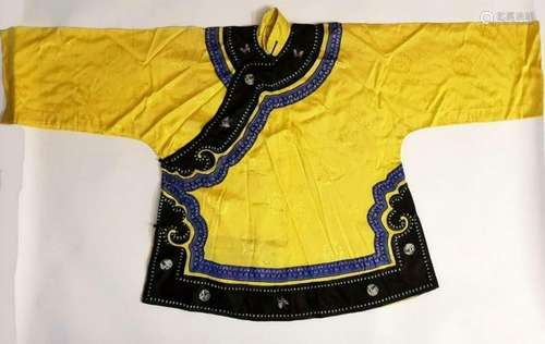 19th C Antique Chinese Woman's Yellow Robe