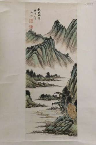 Chinese Ink Color Landscape Painting, Signed&Seal