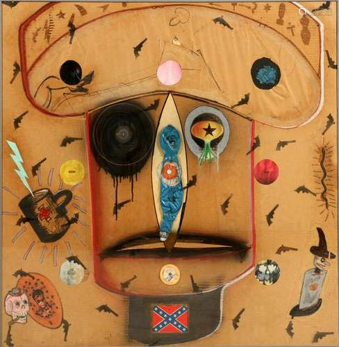 BILLY MAYER COLLAGE ON BOARD, 1989