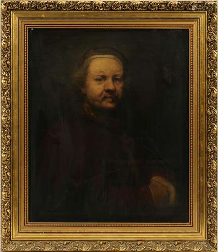 COPY OF REMBRANDT VAN RIJN OIL ON CANVAS