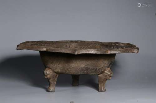 Qing Chinese Metal Footed Basin