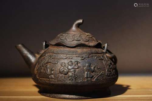 Qing Chinese Metal Teapot