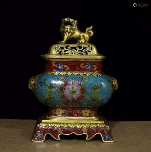 Chinese Cloisonne Cover Censer