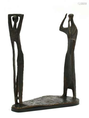 SEFF WEIDL BRONZE SCULPTURE OF STANDING FIGURES