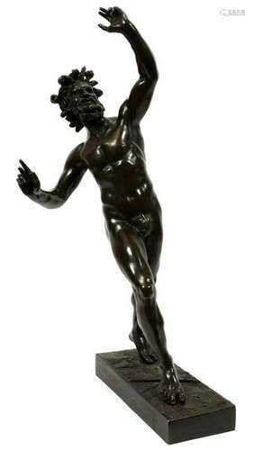 BRONZE SCULPTURE, C. 1910, DANCING FAUN