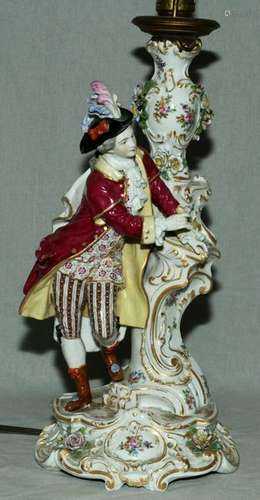 MEISSEN QUALITY PORCELAIN FIGURAL CANDLESTICK