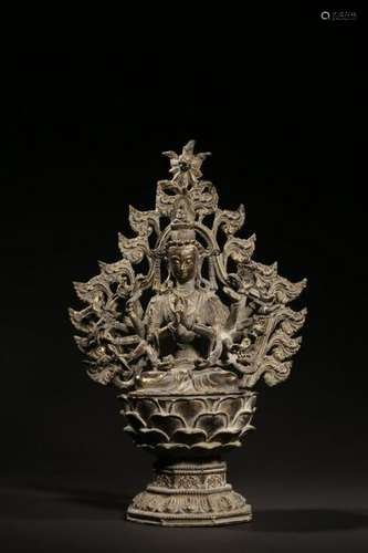 Qing Chinese Gilt Bronze Thousand Hands Guanyin