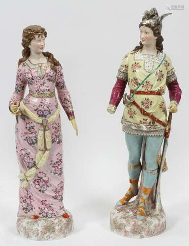 GERMAN PORCELAIN FIGURINES, 19TH C.