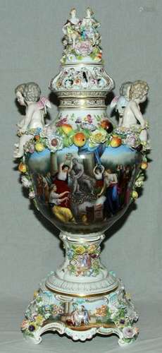 SAXONIAN PORCELAIN FACTORY CARL THIEME URN