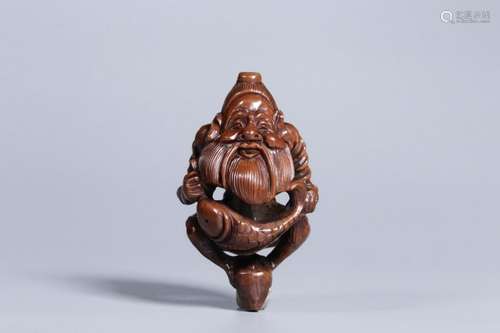 Chinese Olive-stone Carved Fisherman