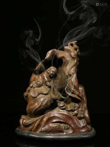 Republican Chinese Bamboo Perfumer,Carved Liuhai