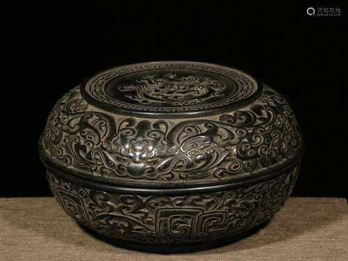 Republican Chinese Zitan Wood Box,Hand Carved Flow