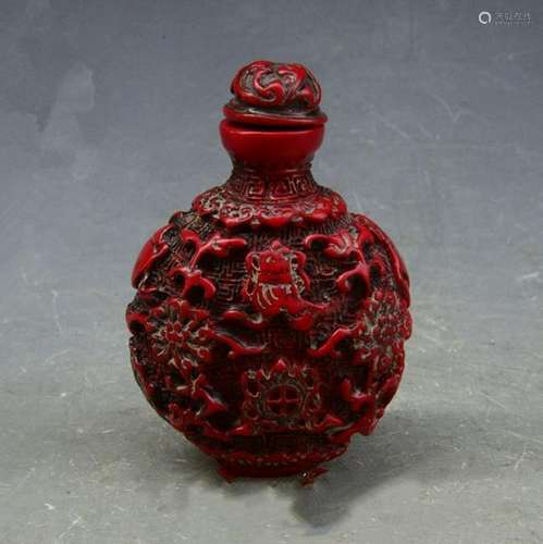 Chinese Red Snuff Bottle