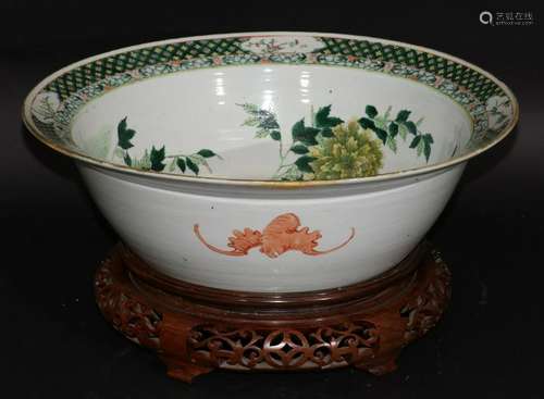 CHINESE FAMILLE VERTE PORCELAIN WASH BOWL