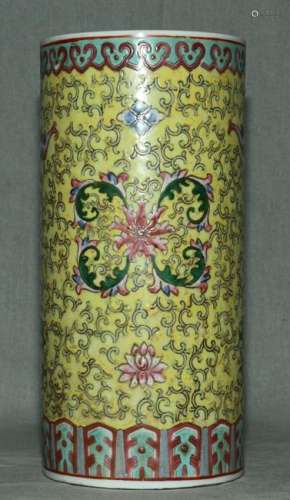 CHINESE, PORCELAIN, CYLINDRICAL VASES, 19TH C.