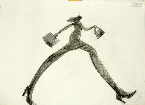 KIRK NEWMAN GRAPHITE ON PAPER, 1985, 