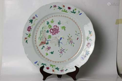 18th.C Large Chinese Famille Rose Porcelain Plate