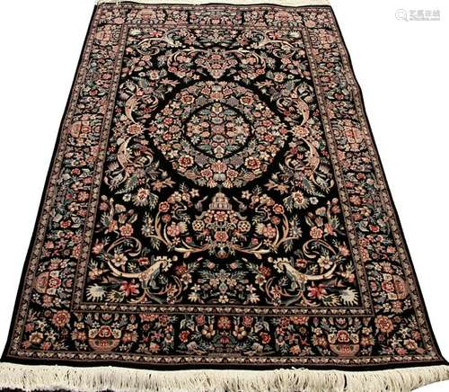 CHINESE TABRIZ WOOL RUG, W 4', L 6'