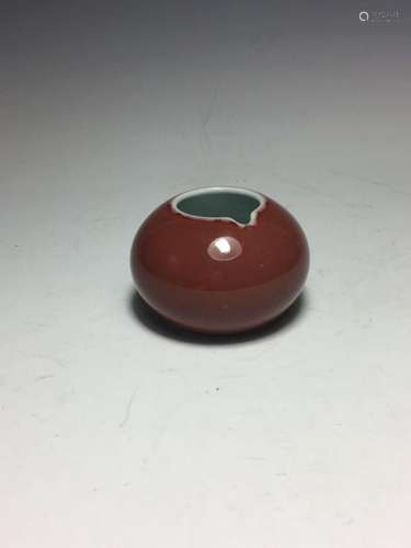 Chinese Red Glazed Porcelain Washer,Mark