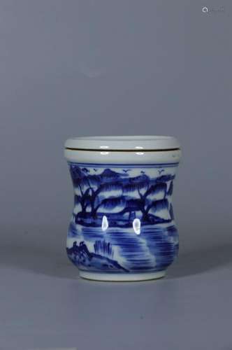 Chinese Blue and White Porcelain Cover Cup,Mark