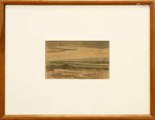 WALTER SHIRLAW WATERCOLOR ON PAPER, MARSH SCENE