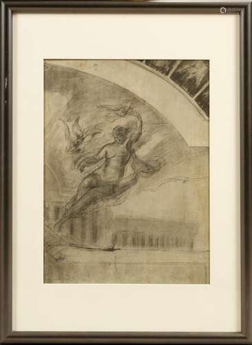 WALTER SHIRLAW GRAPHITE ON PANEL, 1896