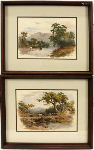 N.E. GREEN CHROMOLITHOGRAPHS, PAIR, COWHERD