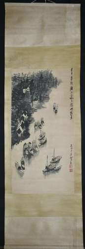 Chinese Ink Color Scroll Painting,Mark