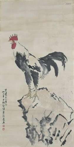 Chinese Ink Color Scroll Painting,Mark