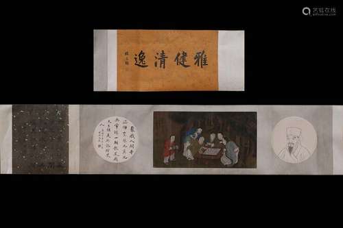 Chinese Ink&Color Scroll Painting,Signed