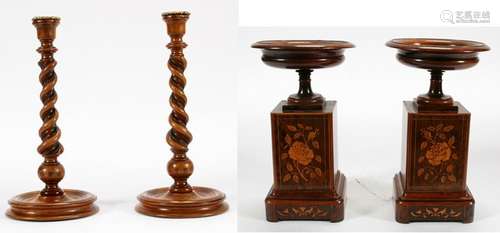 PAINTED FRUITWOOD PEDESTALS