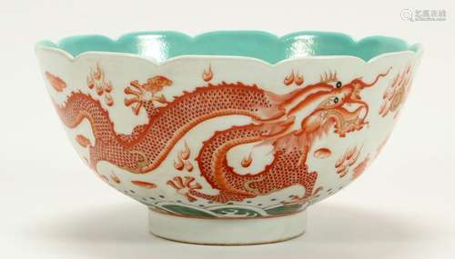 CHINESE PORCELAIN BOWL, H 5