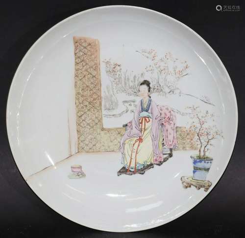 JAPANESE SHALLOW PORCELAIN BOWL, DIA 10.5