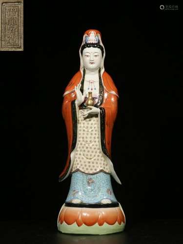 Republican Chinese Famille Rose Guanyin,Zenglongsh