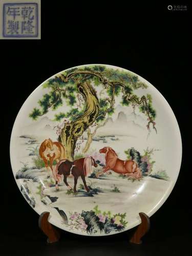 Republican Chinese Famille Rose Porcelain Plate,Ma