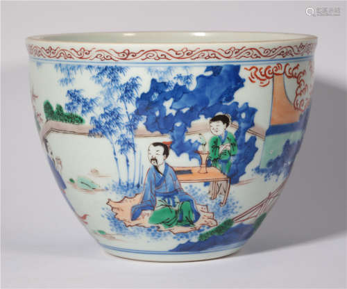 The colorful character vats of blue and white in Shunzhi in the Qing Dynasty