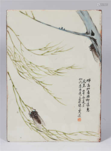 Flower-and-bird porcelain board at the beginning of the 19th century