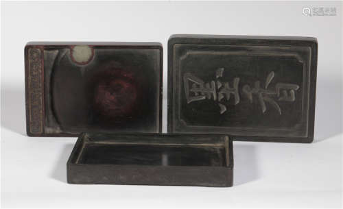 Qing Dynasty (Liang Guozhi) Ink fragrant Stone Inkstone set