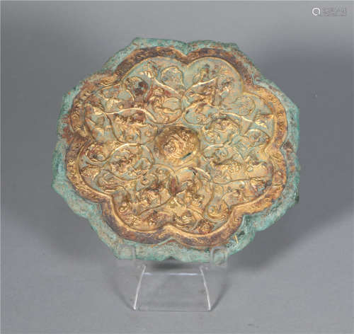 Gold back Mirror in Tang Dynasty