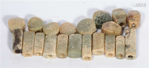 Twenty jade tubes from the 16th century BC to the 11th century BC