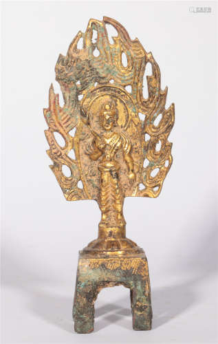 Statue of the bronze gilded Buddha station in the Northern Wei Dynasty